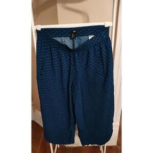H&M pull on Capri pants - size 10 - blue/black - EUC